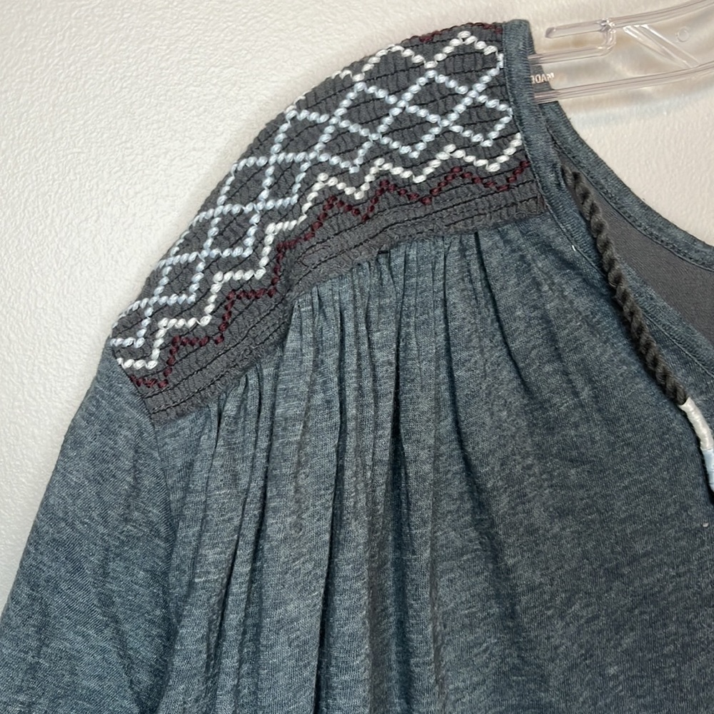NWOT Free People Market Embroidered Boho V-Neck Top Tee new - Picture 6 of 9